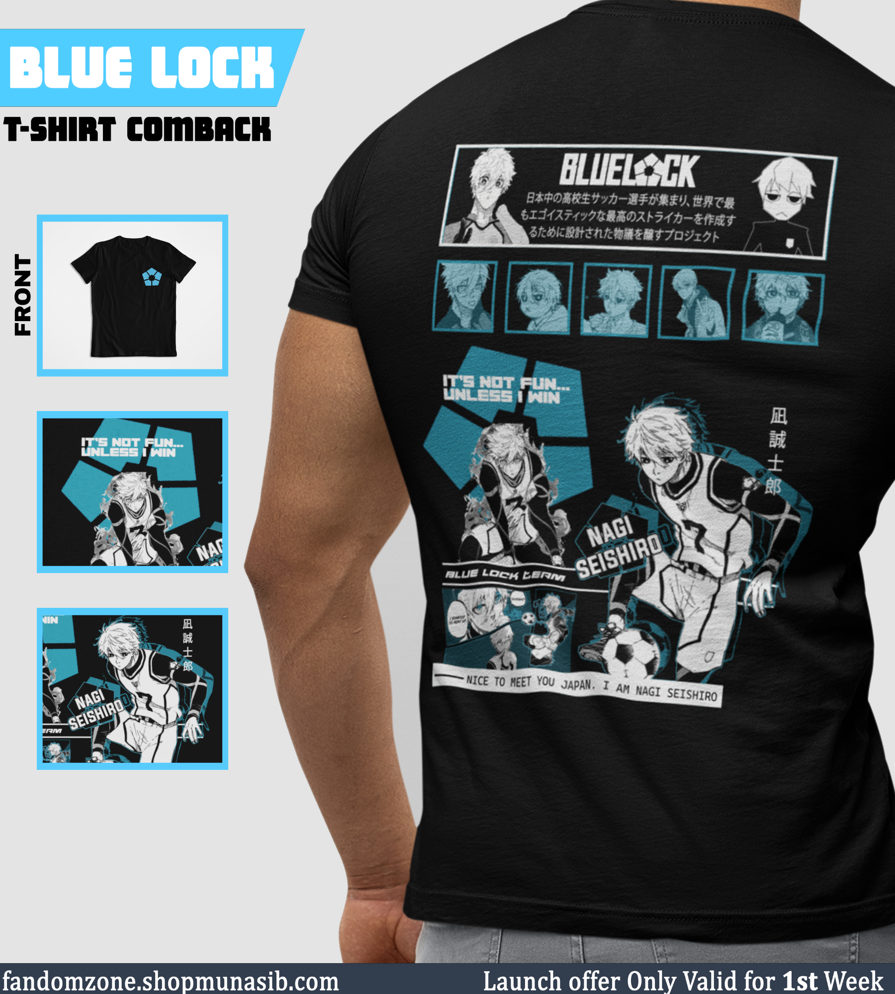 Blue Lock Nagi Regular Fit T-shirt