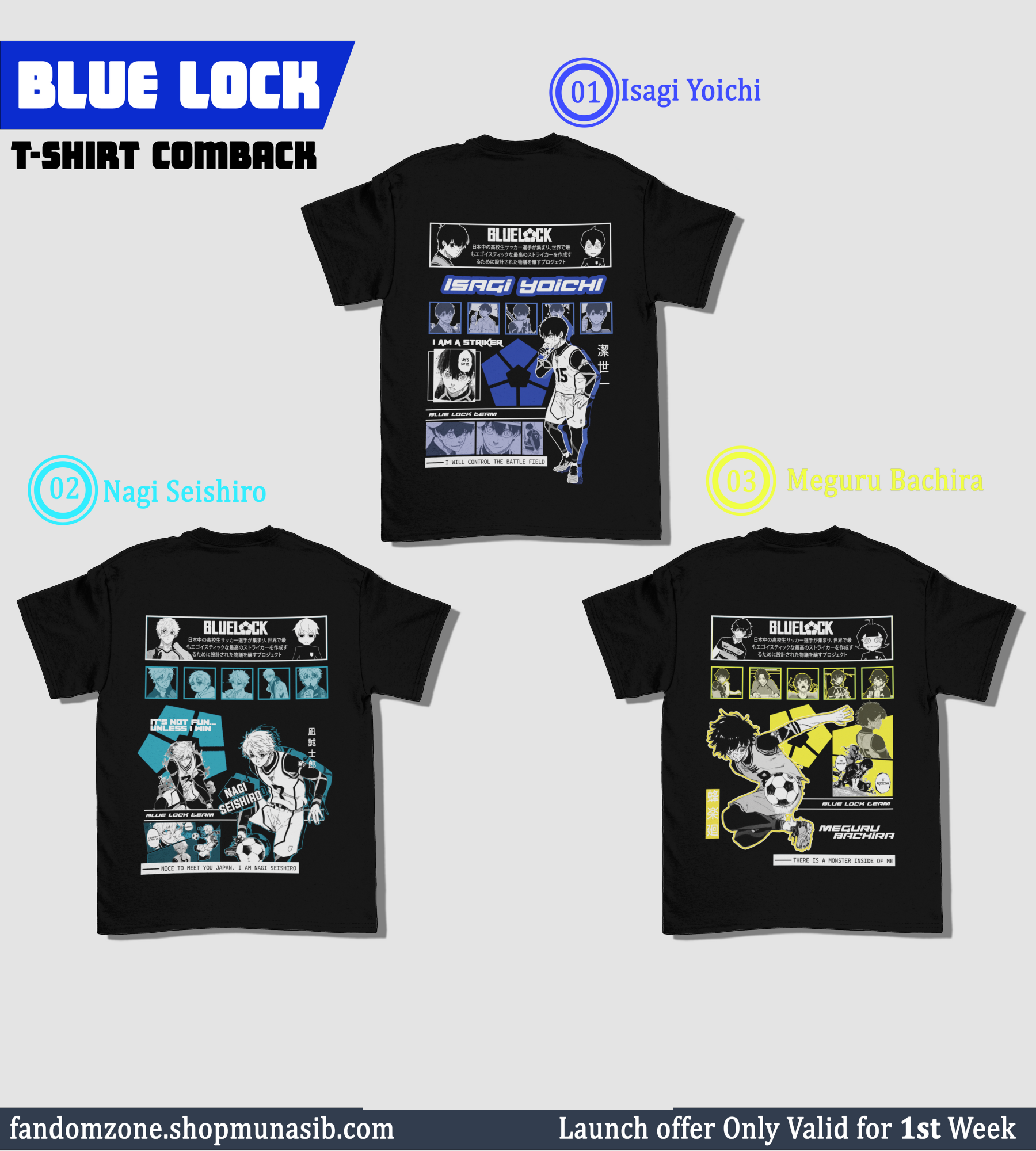 Blue Lock IBachira Regular Fit T-shirt