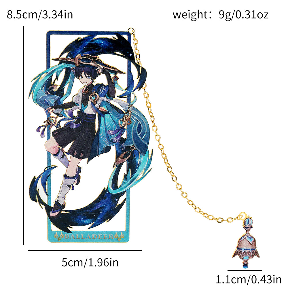 Genshin Impact Characters Metallic Bookmark