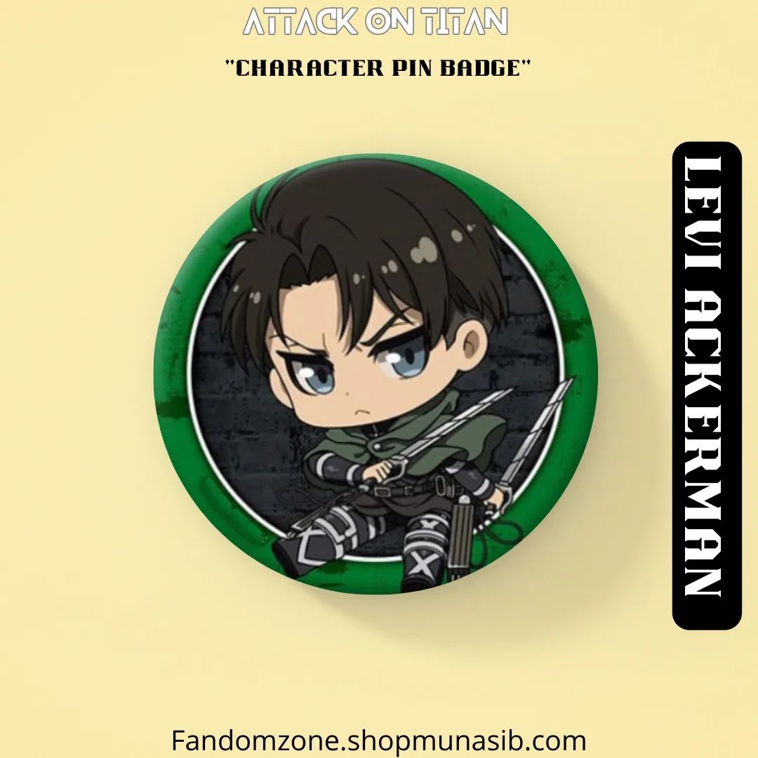 Attack On Titan Character Levi Ackerman Pinbadges