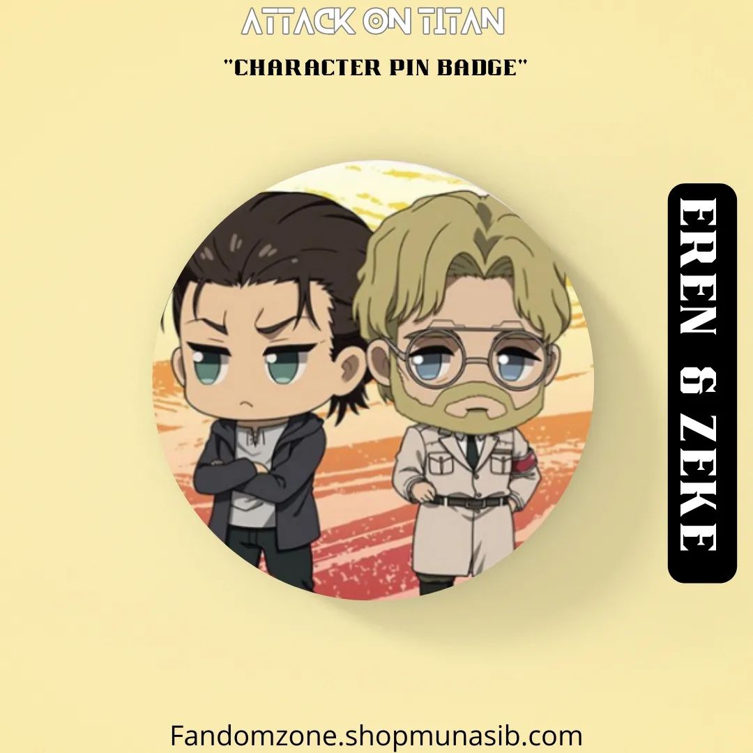 Attack On Titan Character Eren and zeke Pinbadge