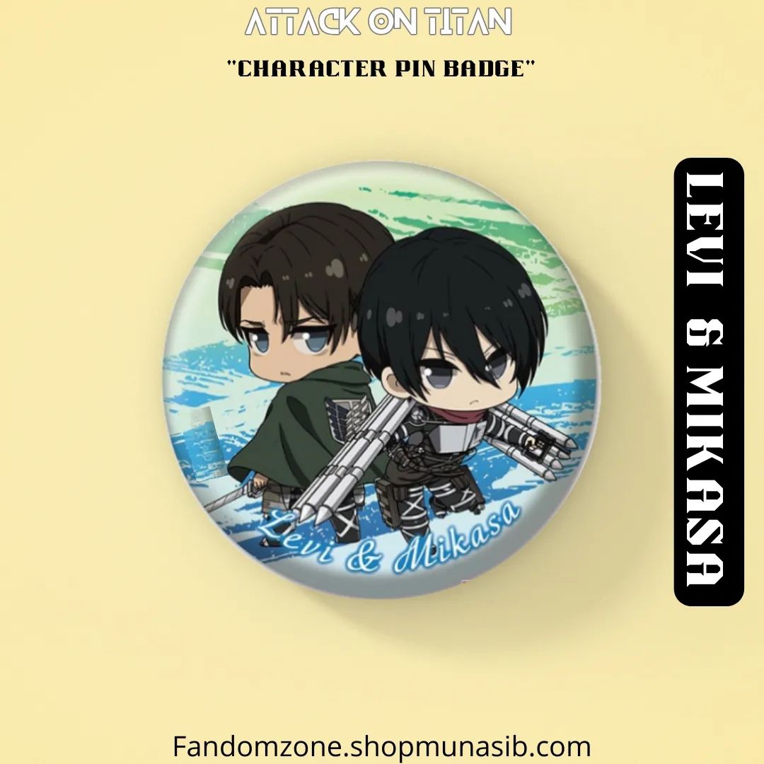 Attack On Titan Character Mikasa & levi Ackerman Pinbadge