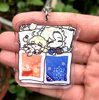 Genshin Impact Sleeping Character Albedo and KleeAcrylic Keychain